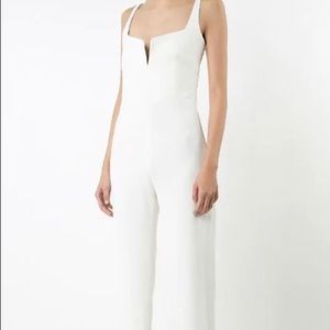 Galvan Crepe Corset White Jumpsuit
